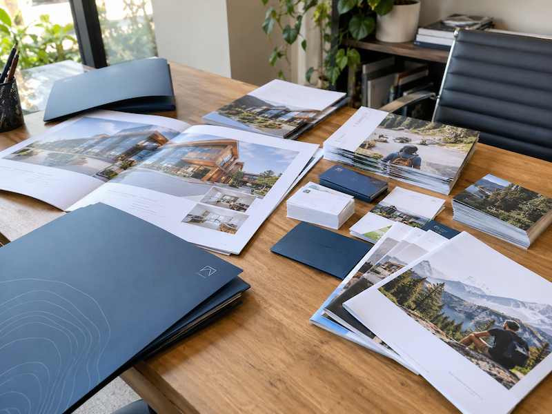 Printed brochures, flyers and business cards